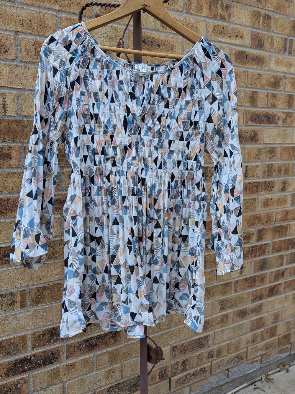 Spense Multicolor Geometric Peasant Tunic